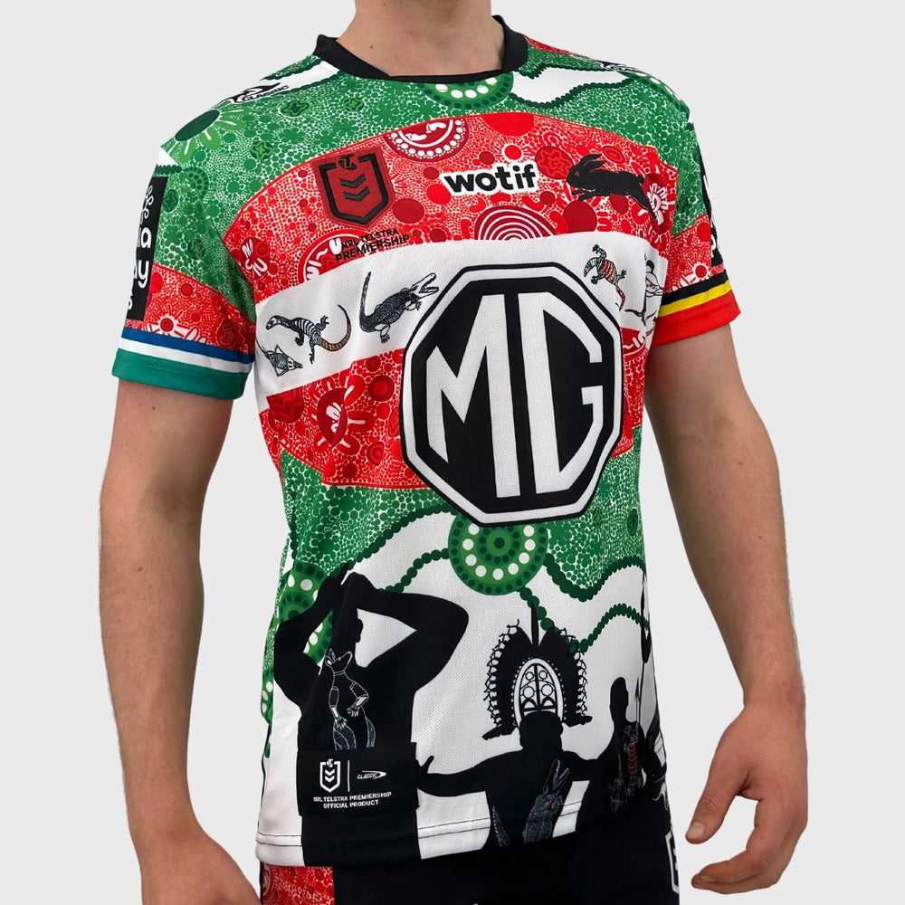 Classic Rabbitohs Men's NRL Indigenous Rugby Jersey - Rugbystuff.com