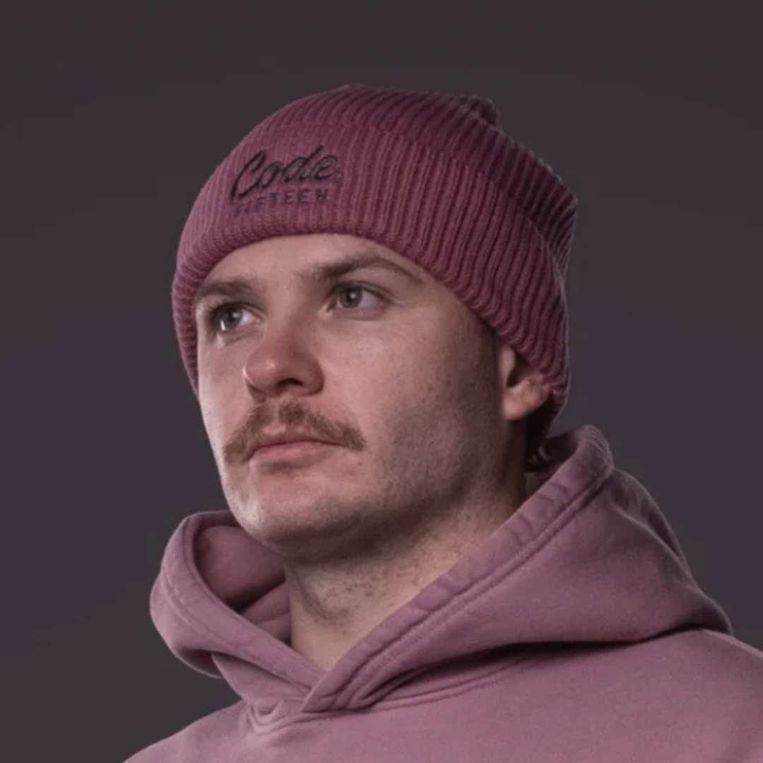 Code Fifteen Logo Fisherman Beanie Pale Pink