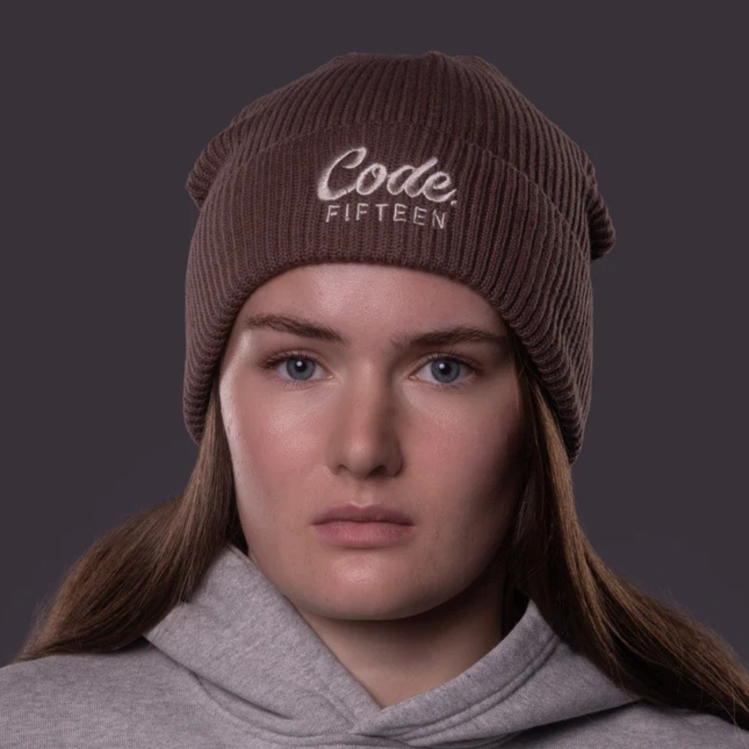 Code Fifteen Logo Fisherman Beanie Brown