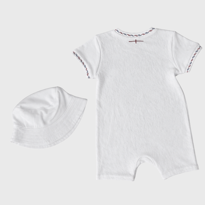 Brecrest England Rugby Home Baby Romper Suit & Bucket Hat 2026/27