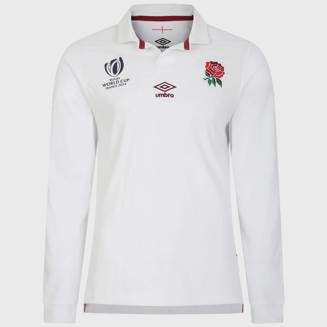 Umbro England Rugby World Cup 2023 Men's Home Long Sleeve Jersey - Rugbystuff.com