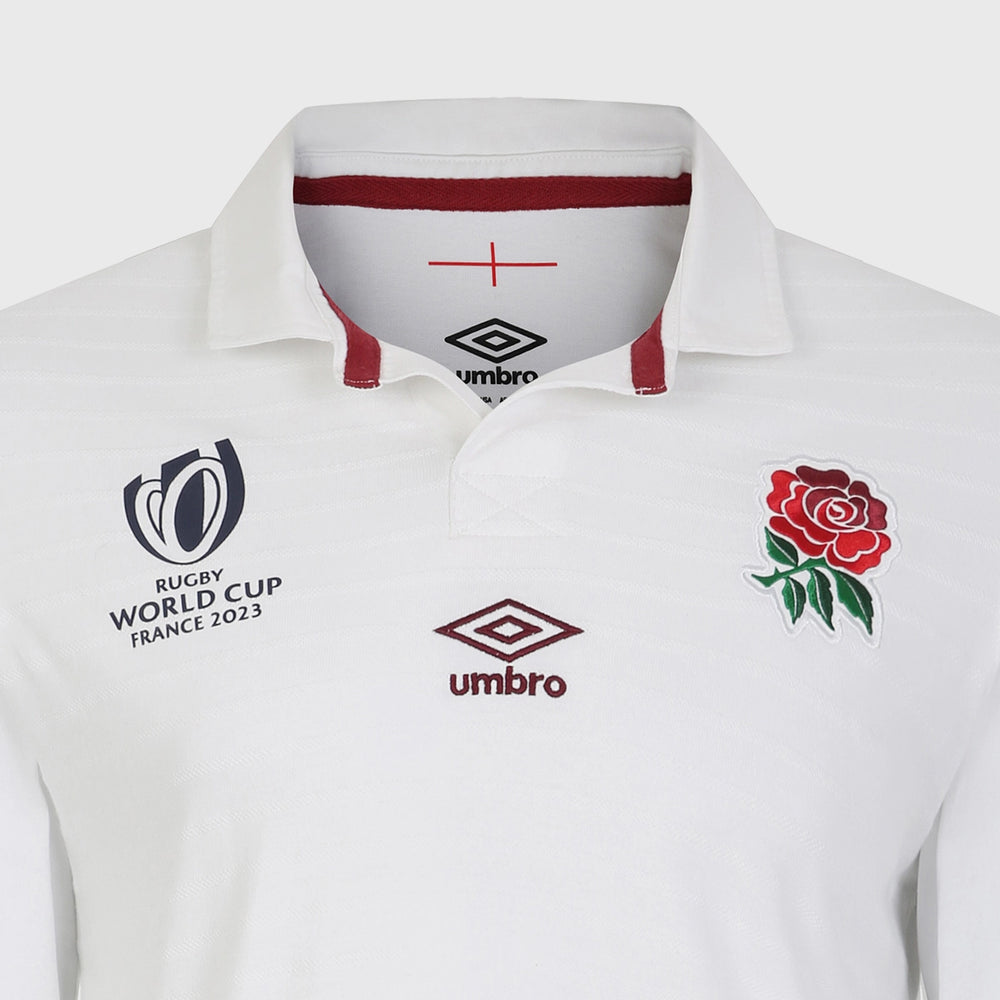 Umbro England Rugby World Cup 2023 Men's Home Long Sleeve Jersey - Rugbystuff.com