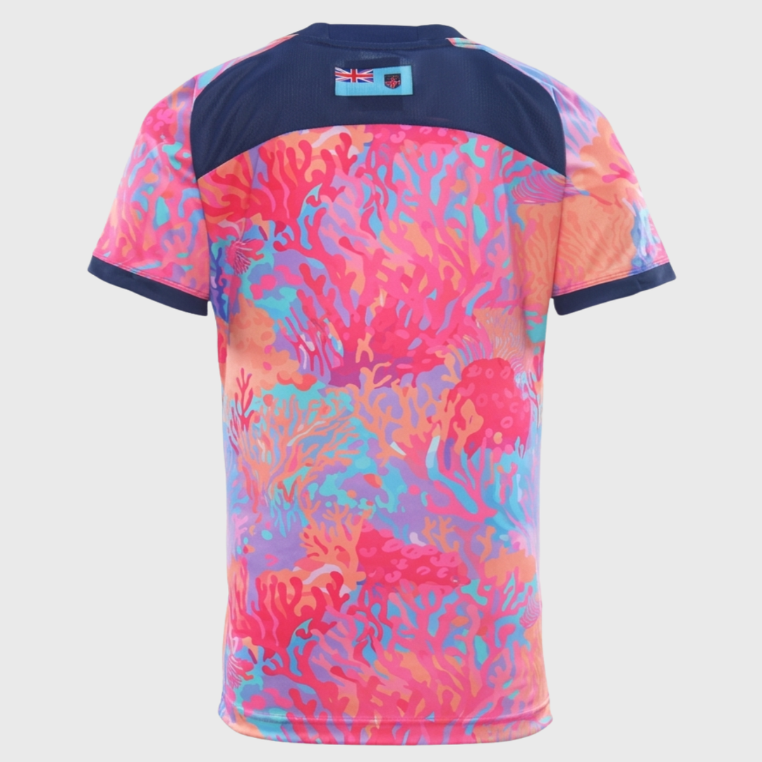 Dynasty Fiji Bati Warm Up Tee Coral - Rugbystuff.com