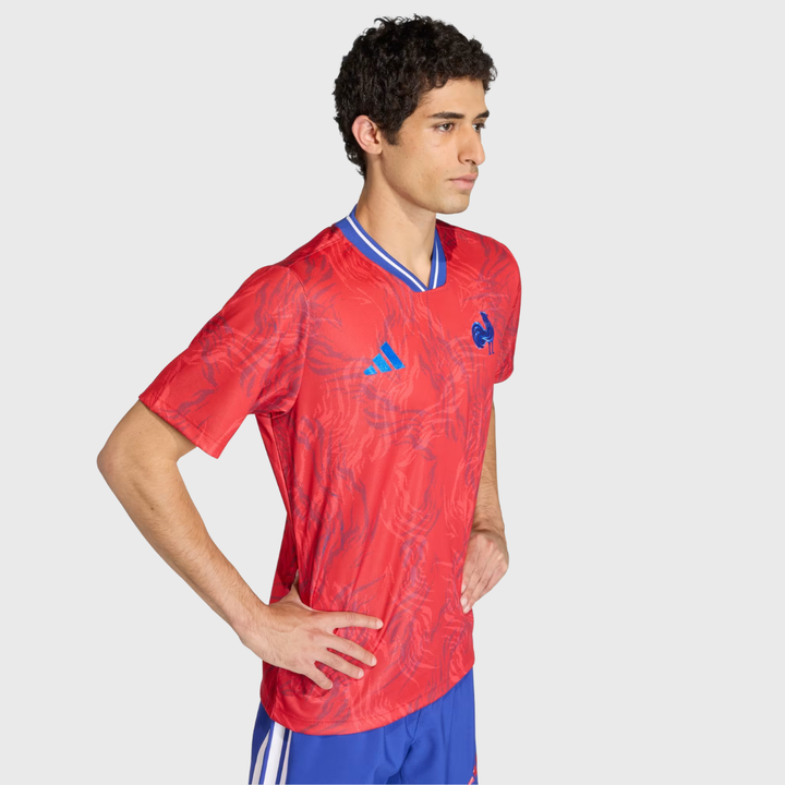Adidas France Pre-Match Rugby Jersey Collegiate Red 2025/26 - Rugbystuff.com