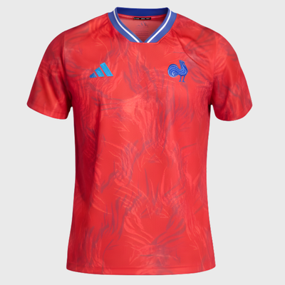 Adidas France Pre-Match Rugby Jersey Collegiate Red 2025/26