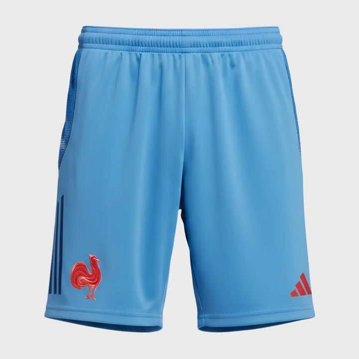 Adidas France Rugby Gym Shorts Focus Blue - Rugbystuff.com