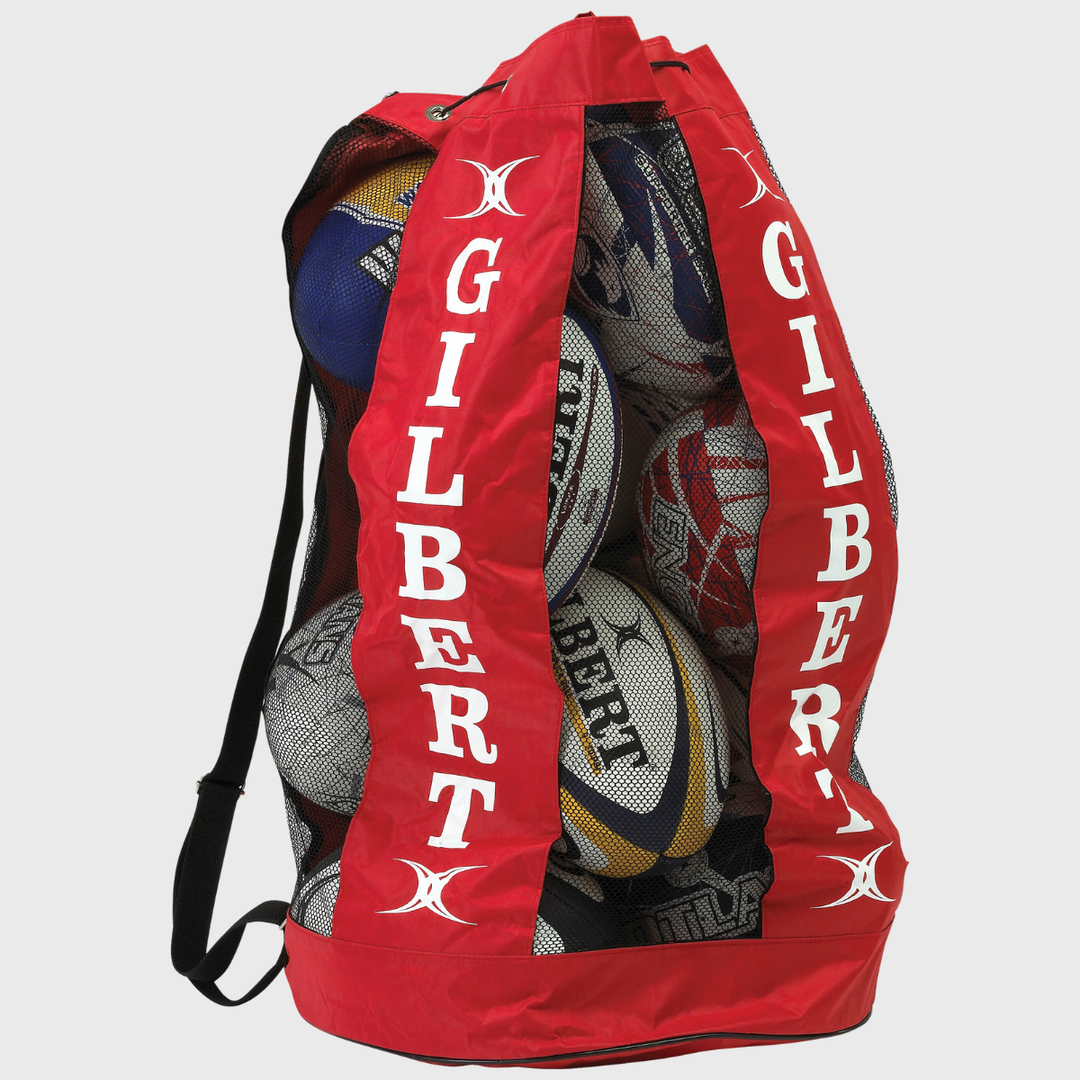 Gilbert Breathable Rugby Ball Bag Red