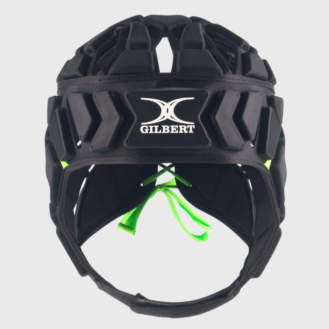 Gilbert Fusion 3-32 Rugby Headguard Black - Rugbystuff.com