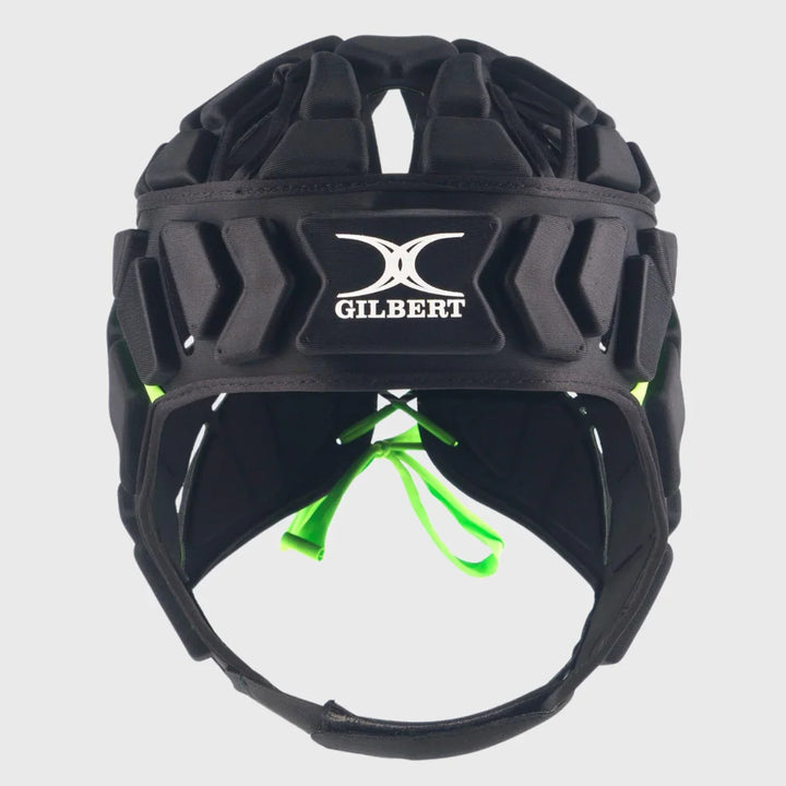 Gilbert Fusion 3-32 Rugby Headguard Black - Rugbystuff.com