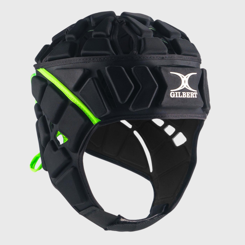 Gilbert Fusion 3-32 Rugby Headguard Black - Rugbystuff.com