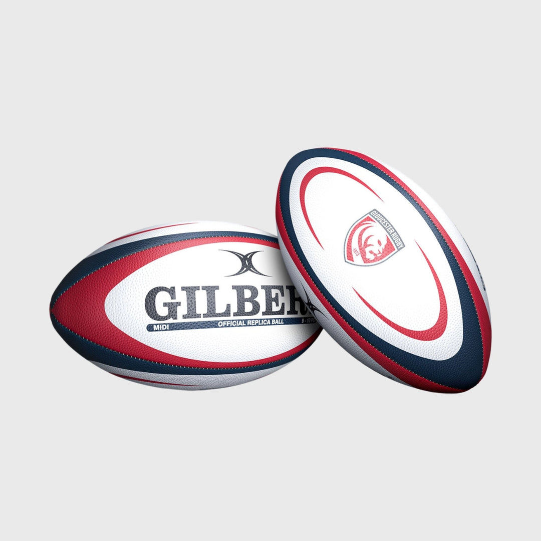 Gilbert Gloucester Replica Midi Rugby Ball - Rugbystuff.com