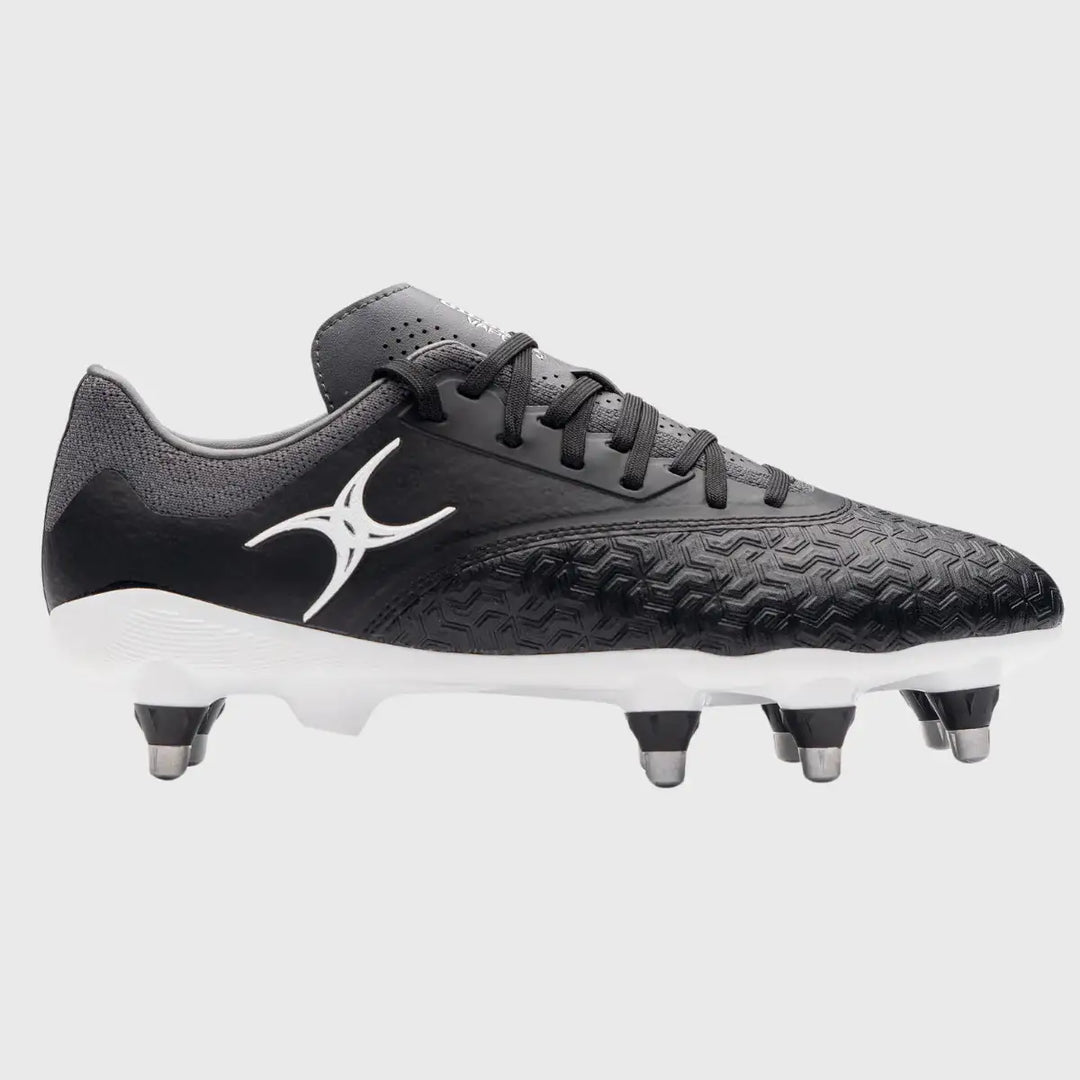 Gilbert Icon Vapour 8 Stud Rugby Boots Black - Rugbystuff.com
