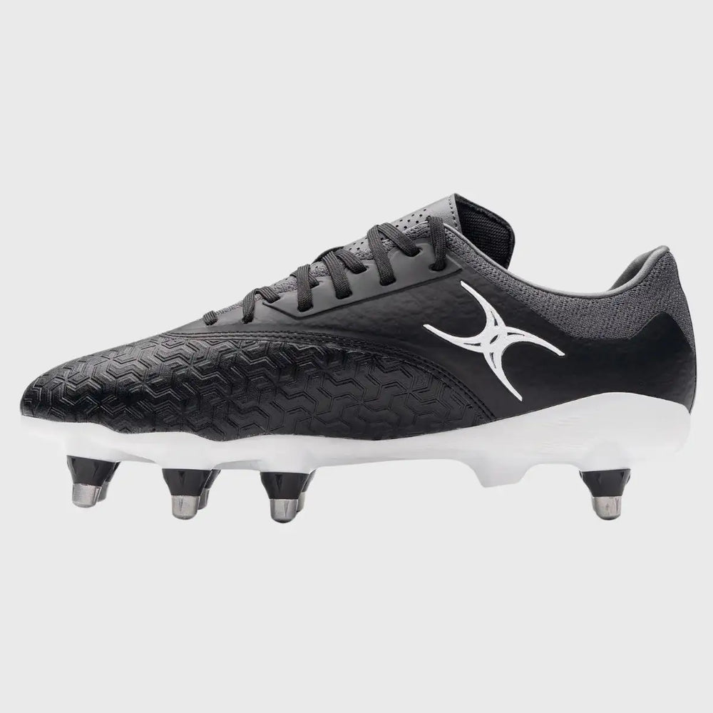 Gilbert Icon Vapour 8 Stud Rugby Boots Black - Rugbystuff.com