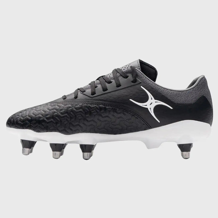 Gilbert Icon Vapour 8 Stud Rugby Boots Black - Rugbystuff.com