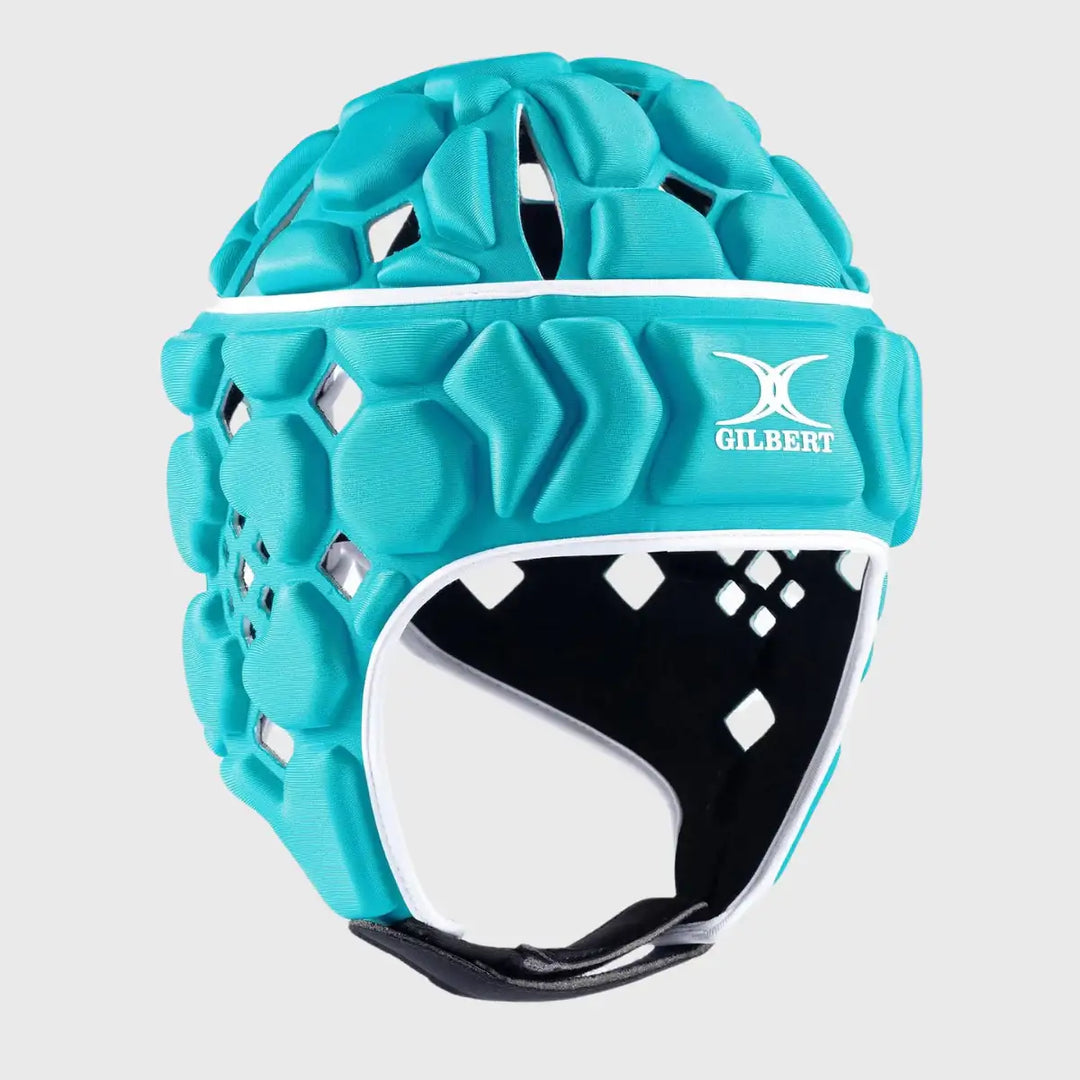 Gilbert Octane Junior Headguard Aqua/White - Rugbystuff.com