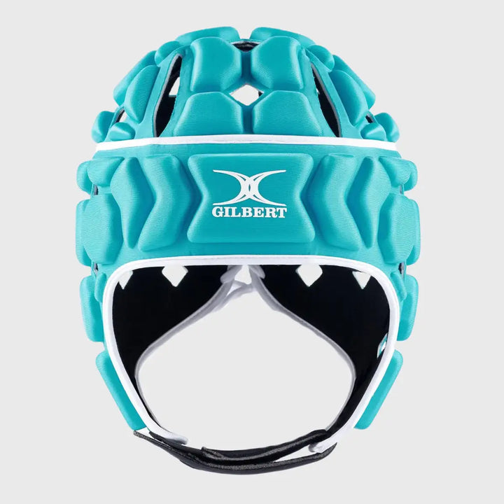 Gilbert Octane Junior Headguard Aqua/White - Rugbystuff.com