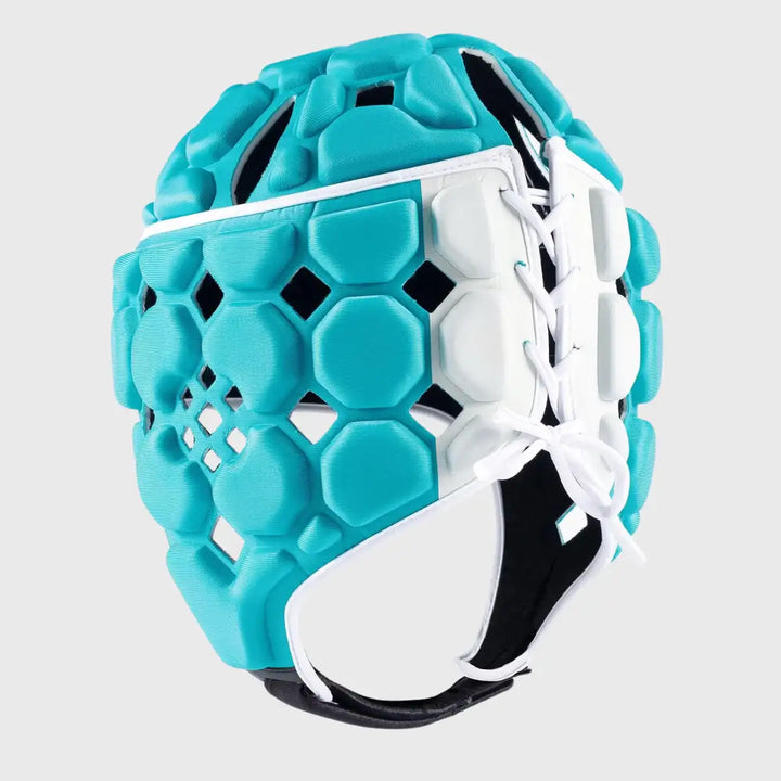Gilbert Octane Junior Headguard Aqua/White - Rugbystuff.com