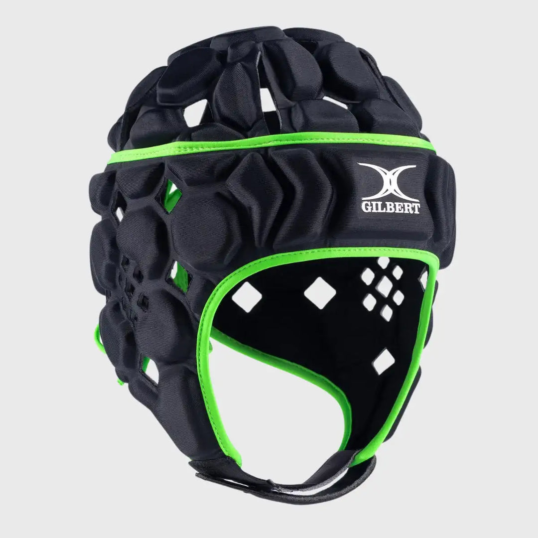 Gilbert Octane Junior Headguard Black/Green - Rugbystuff.com