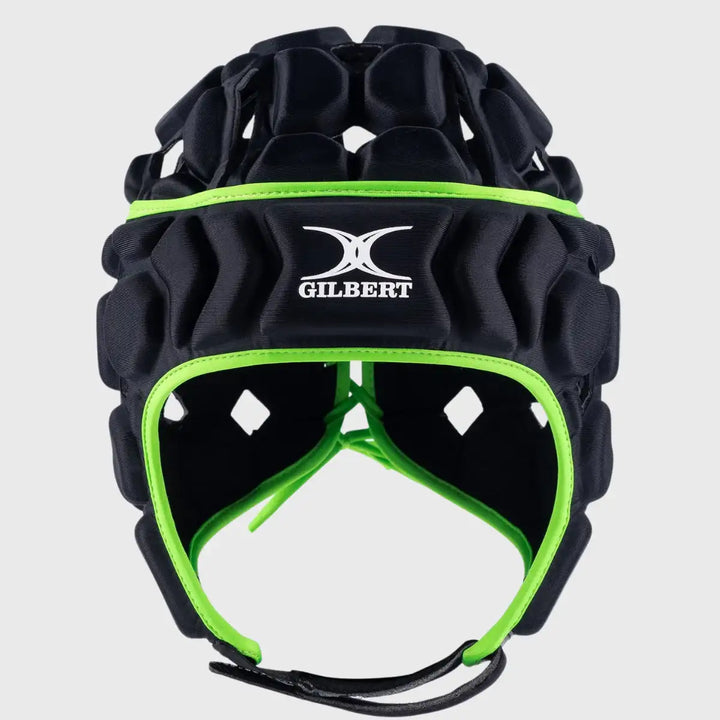 Gilbert Octane Junior Headguard Black/Green - Rugbystuff.com