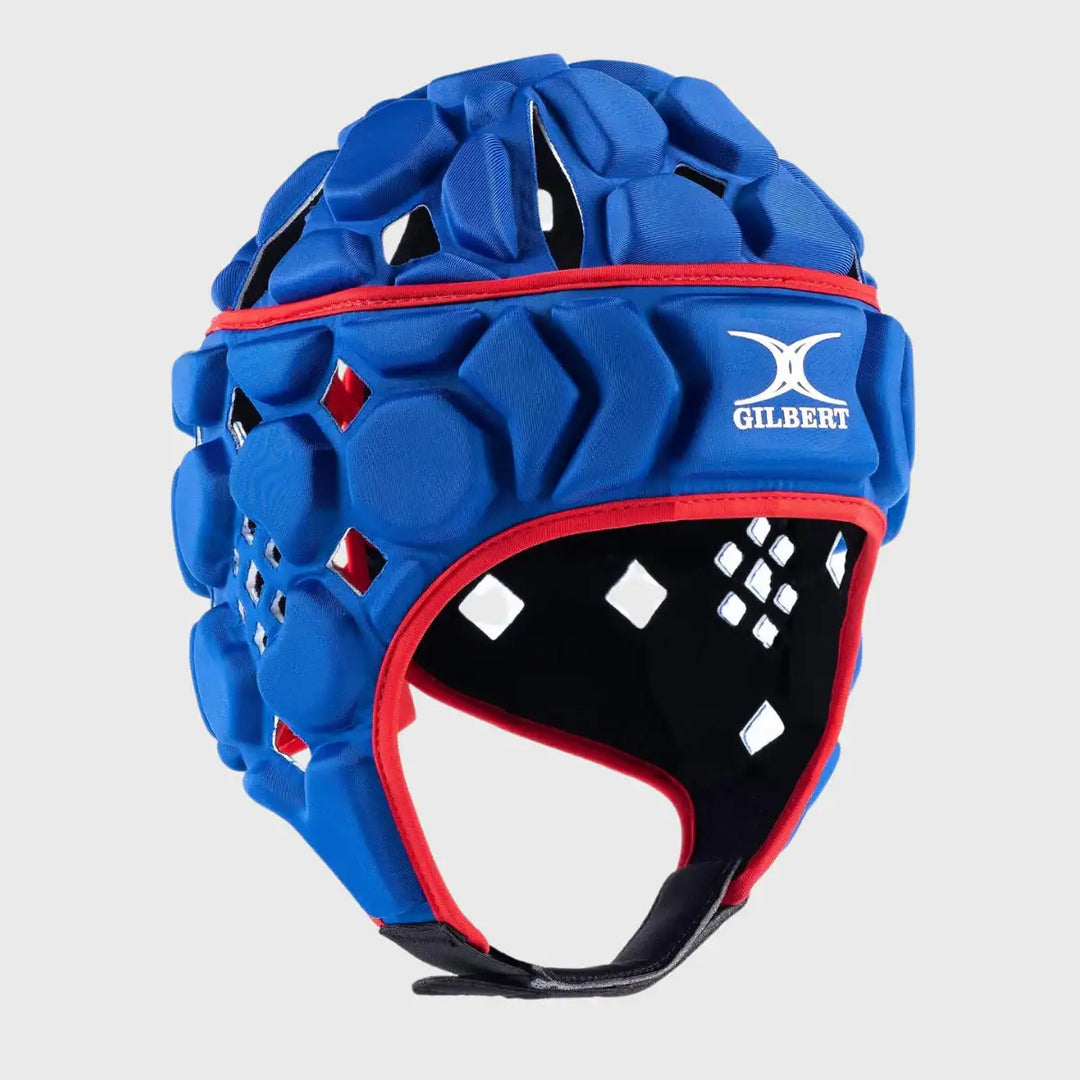 Gilbert Octane Junior Headguard Royal/Red - Rugbystuff.com