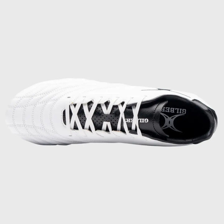 Gilbert Sidestep Icon 6 Stud Rugby Boots White/Black - Rugbystuff.com