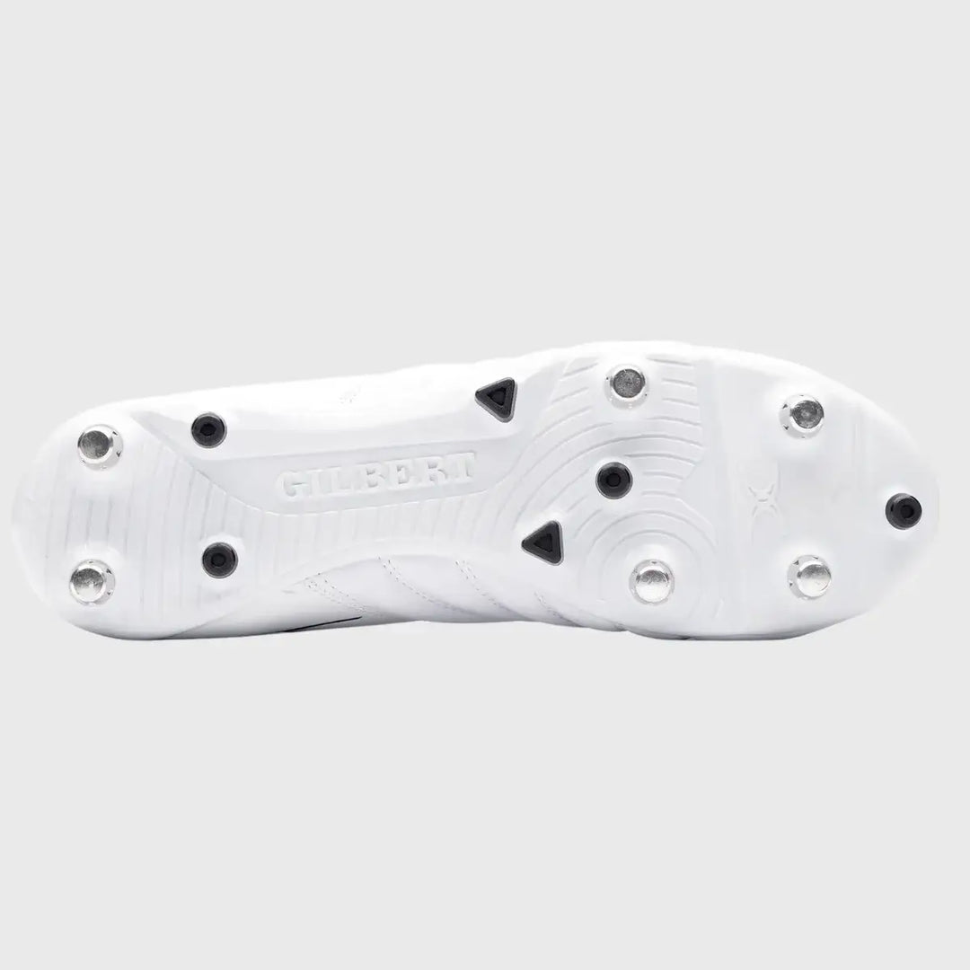 Gilbert Sidestep Icon 6 Stud Rugby Boots White/Black - Rugbystuff.com