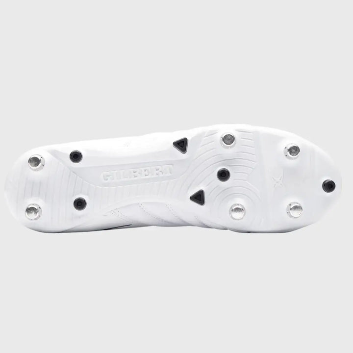 Gilbert Sidestep Icon 6 Stud Rugby Boots White/Black - Rugbystuff.com