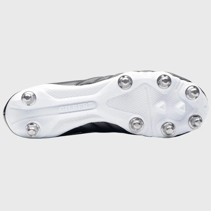 Gilbert Sidestep Icon 8 Stud Rugby Boots Black/White - Rugbystuff.com