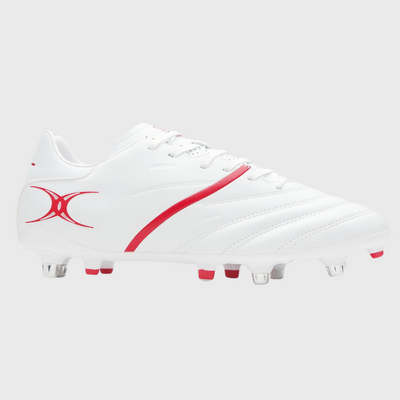 Gilbert Sidestep X20 Power 6 Stud Rugby Boots White/Red