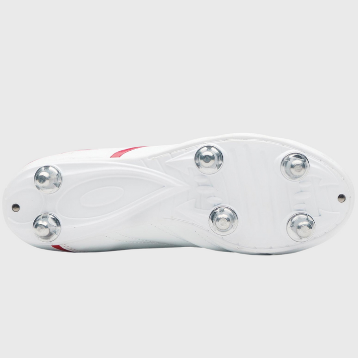 Gilbert Sidestep X20 Junior 6 Stud Rugby Boots White/Red - Rugbystuff.com