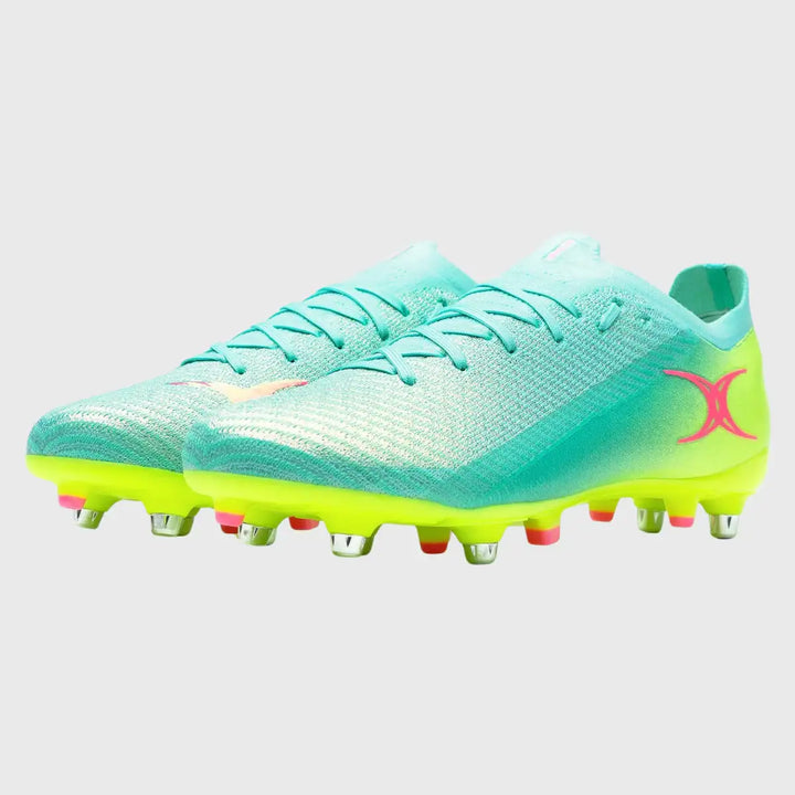 Gilbert Speedster 6 Stud Rugby Boots Aqua - Rugbystuff.com