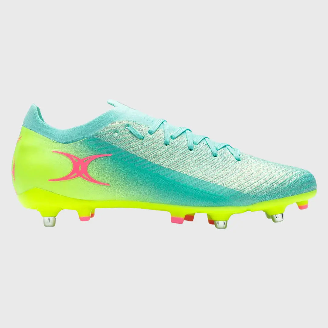 Gilbert Speedster 6 Stud Rugby Boots Aqua - Rugbystuff.com
