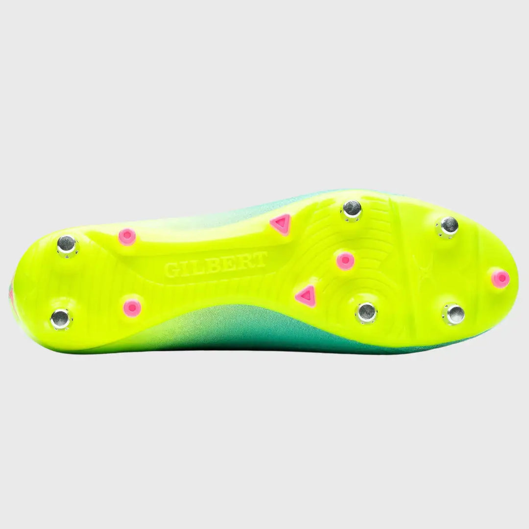 Gilbert Speedster 6 Stud Rugby Boots Aqua - Rugbystuff.com
