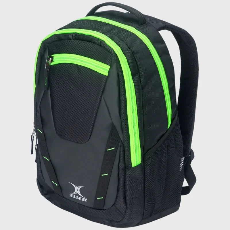 Gilbert Club V4 Rugby Rucksack Backpack Black/Fluo Green – Rugbystuff.com