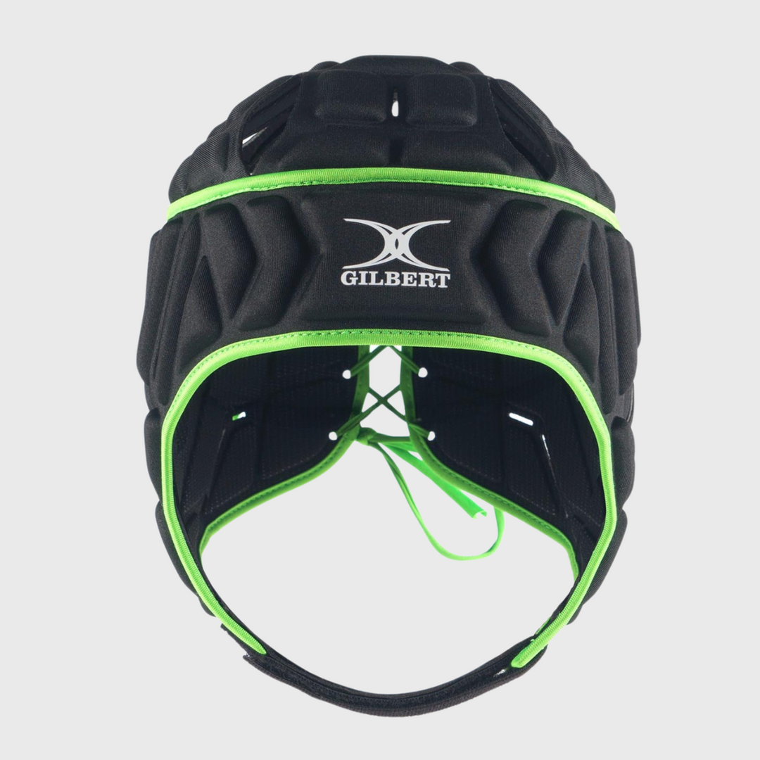 Gilbert Vapour 5-25 Rugby Headguard Black/Green - Rugbystuff.com
