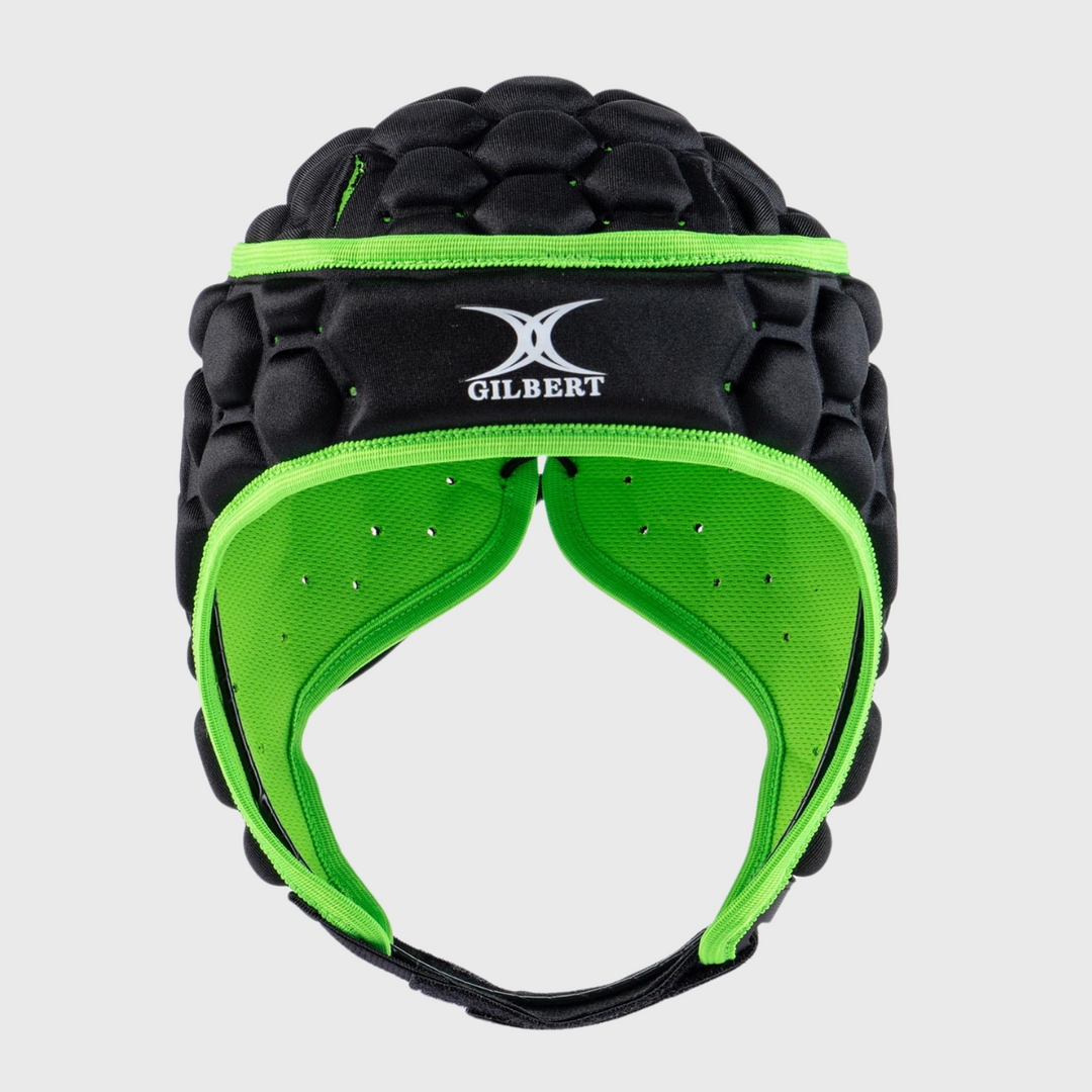 Gilbert XP 250 Rugby Headguard Black/Green - Rugbystuff.com