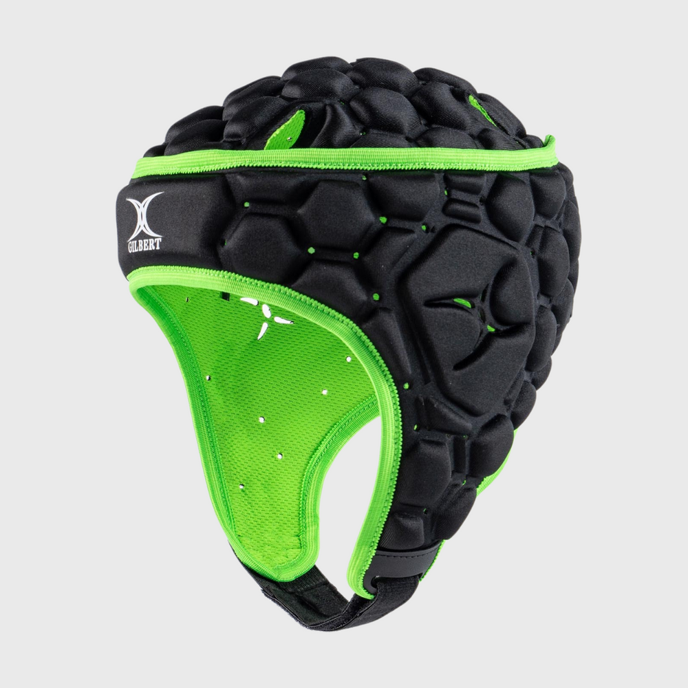 Gilbert XP 250 Rugby Headguard Black/Green - Rugbystuff.com