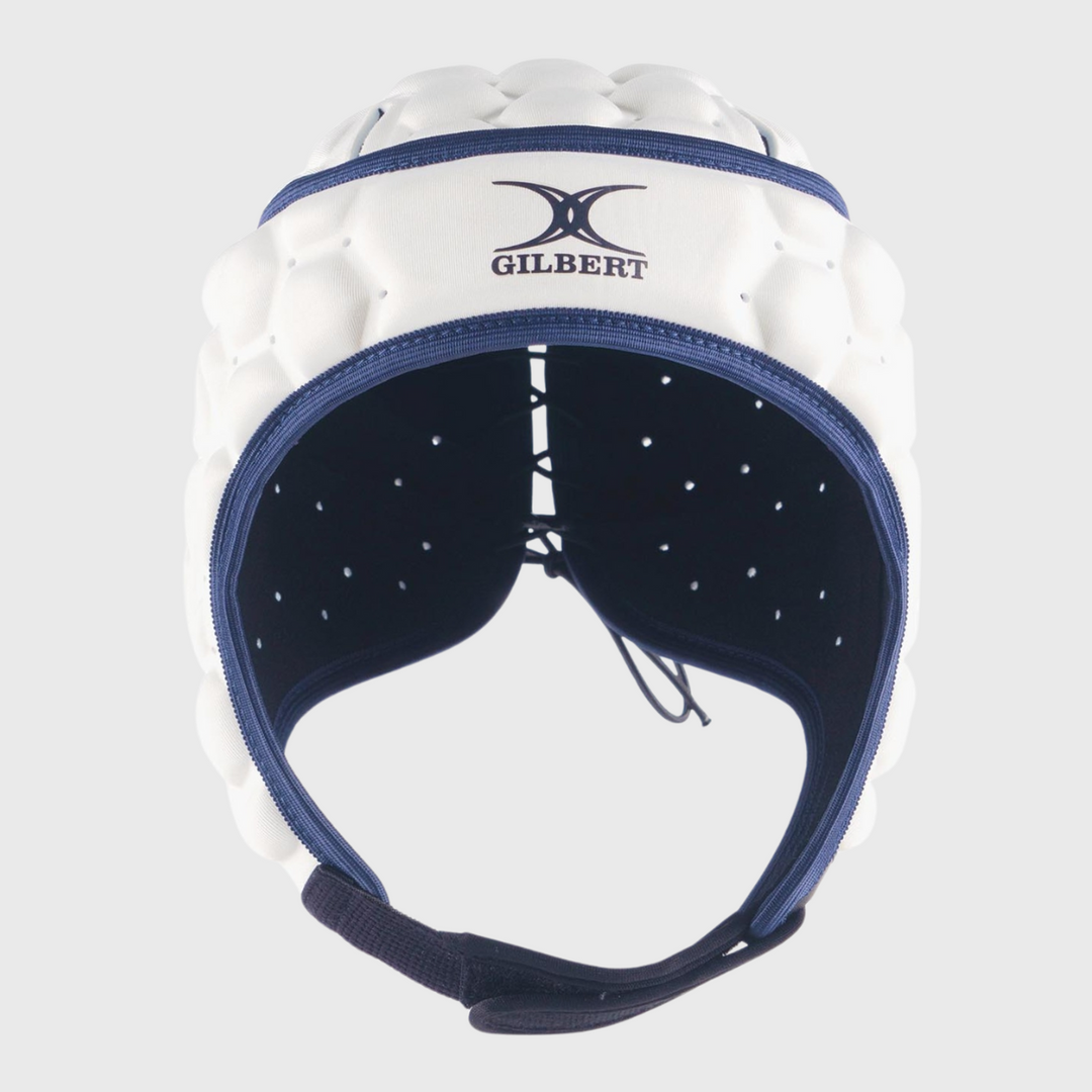 Gilbert XP 250 Rugby Headguard White/Navy - Rugbystuff.com