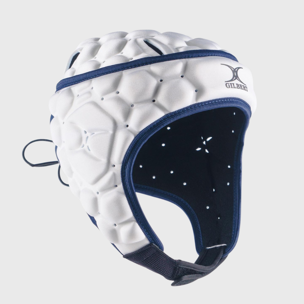 Gilbert XP 250 Rugby Headguard White/Navy - Rugbystuff.com