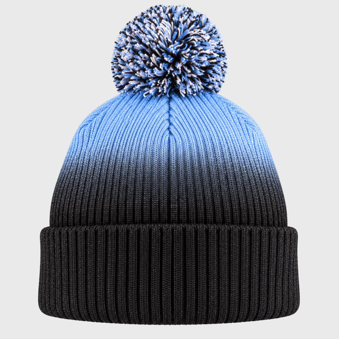 Macron Glasgow Warriors Bobble Beanie Hat Black/Neon Sky 2026/27