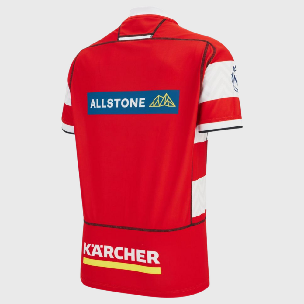 Macron Gloucester Home Replica Rugby Shirt 2025/26 - Rugbystuff.com
