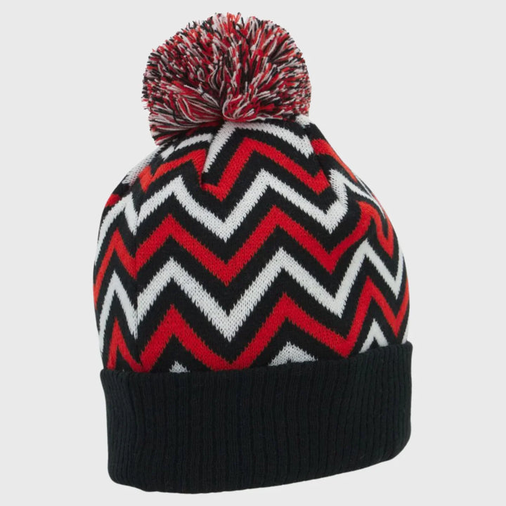 Macron Gloucester Rugby Bobble Beanie Hat Red/White 2025/26 - Rugbystuff.com