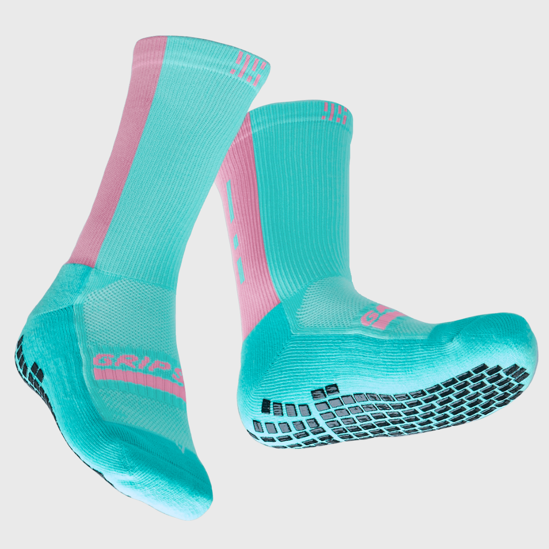 Grip Star 50/50 Rugby Grip Sock Pastel Pink/Teal