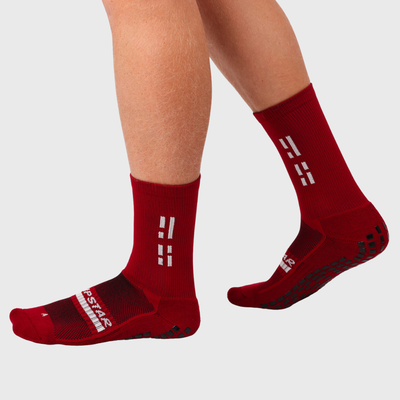 Grip Star Crew Rugby Grip Socks Maroon