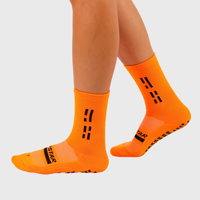 Grip Star Crew Rugby Grip Socks Orange