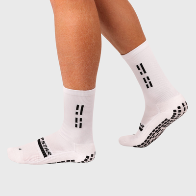 Grip Star Crew Rugby Grip Socks White