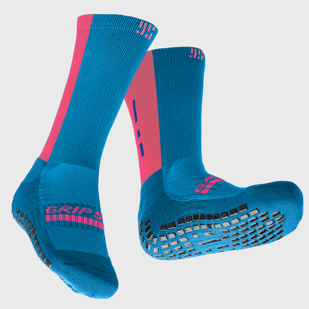 Grip Star 50/50 Rugby Grip Sock Lake Blue/Pink