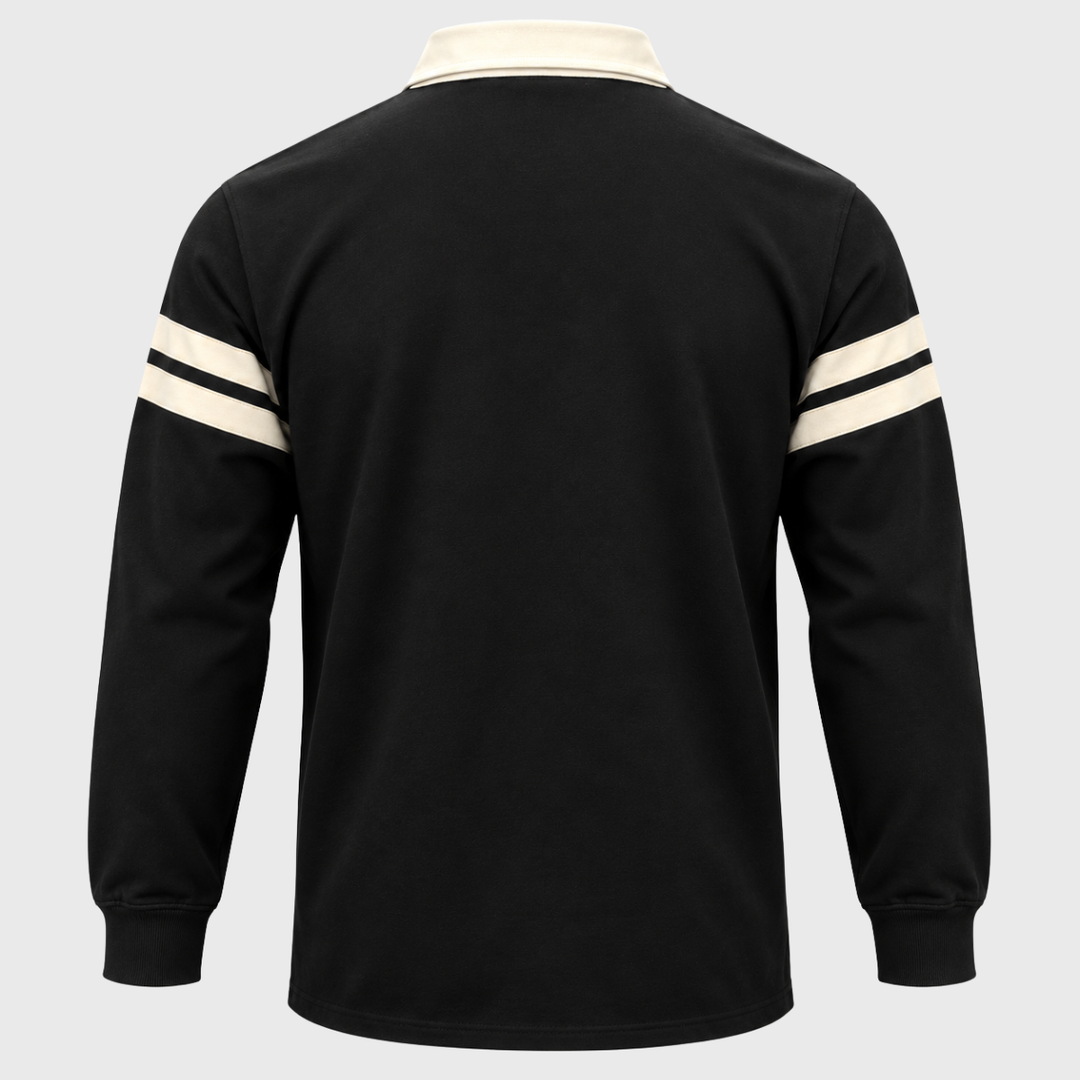 Guinness Harp Long Sleeve Rugby Jersey Black/Cream