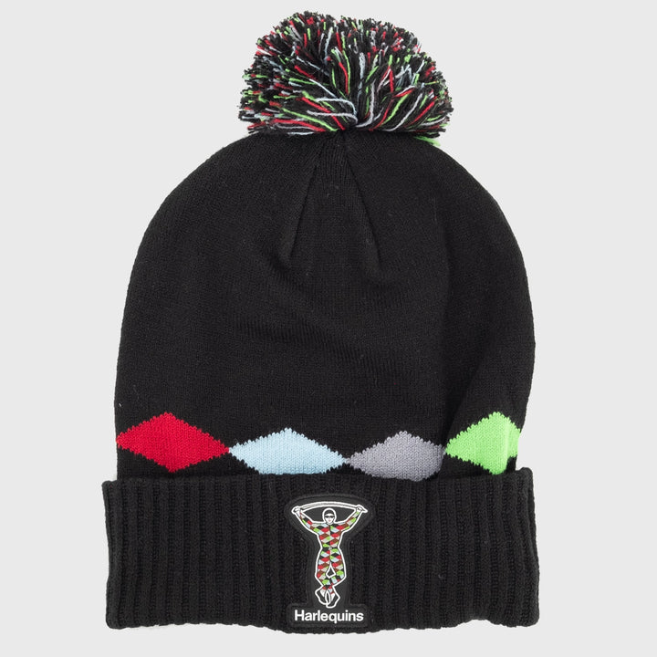 Castore Harlequins Rugby Bobble Beanie Hat 2023/24 - Rugbystuff.com