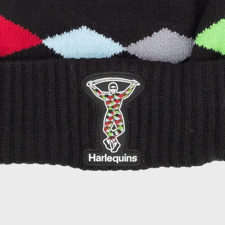 Castore Harlequins Rugby Bobble Beanie Hat 2023/24 - Rugbystuff.com